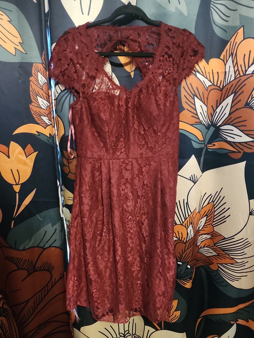 Weddington Way Wine Lace Midi Dress